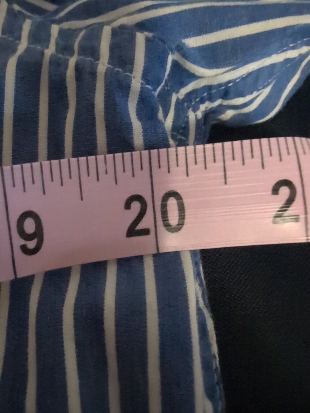 American Eagle Outfitters Shirt Men's S Blue White Long Sleeve Polo Striped Logo - Picture 7 of 8